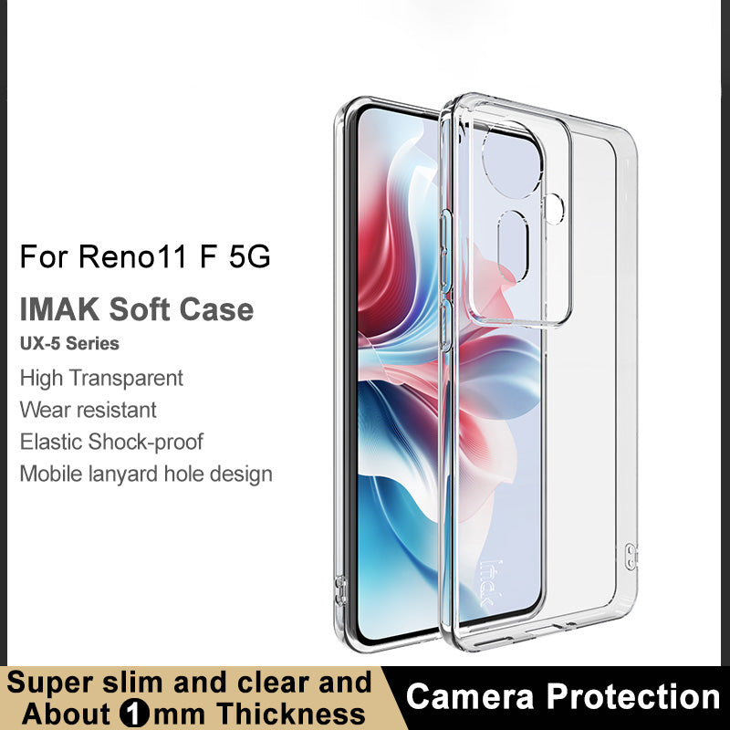 IMAK UX-5 Series For Oppo Reno11 F 5G Clear Case Slim Fit Shockproof TPU Phone Cover IMAK UX-5 Series For Oppo Reno11 F 5G Clear Case Slim Fit Shockproof TPU Phone Cover